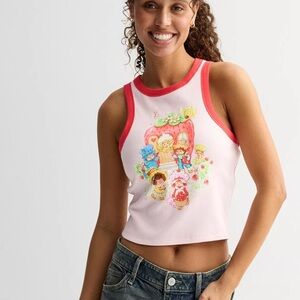 Juniors' Strawberry Shortcake And Friends High Neck Graphic Tank Top